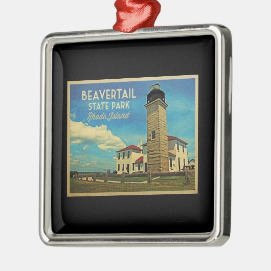 Beavertail Lighthouse Rhode Island Ornament Aus Metall (Links)