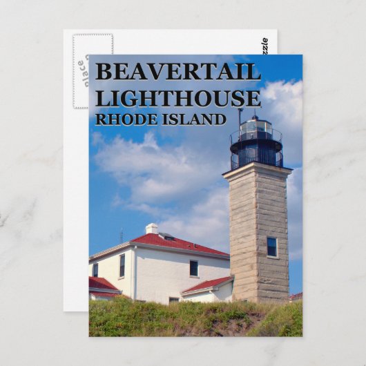 Beavertail Lighthouse, Rhode Island Postcard Postkarte (Vorne/Hinten)