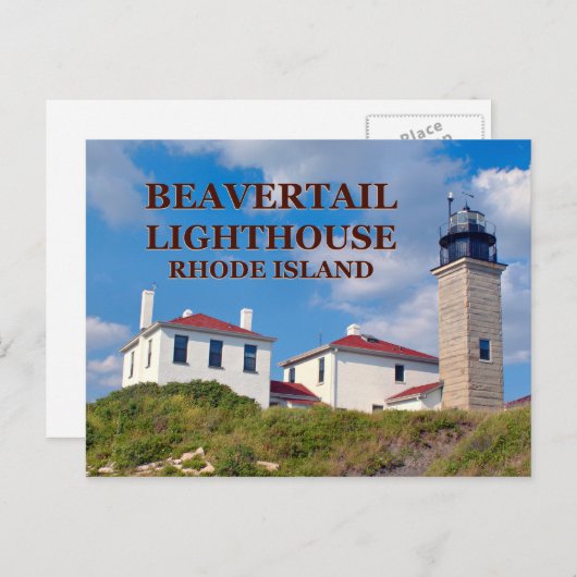 Beavertail Lighthouse, Rhode Island Postcard Postkarte (Vorne/Hinten)