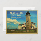 Beavertail Lighthouse Rhode Island Postkarte (Vorne/Hinten)