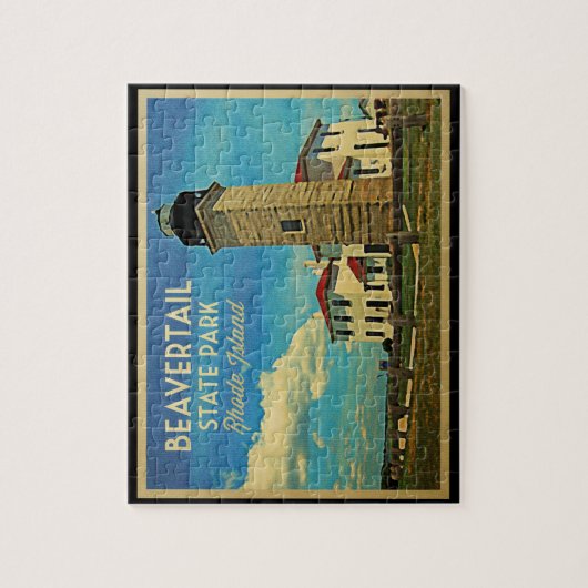 Beavertail Lighthouse Rhode Island Puzzle (Vertikal)
