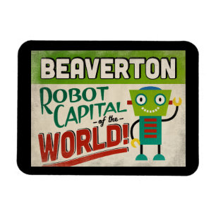 Beaverton Oregon Roboter - Lustiges Vintage Magnet