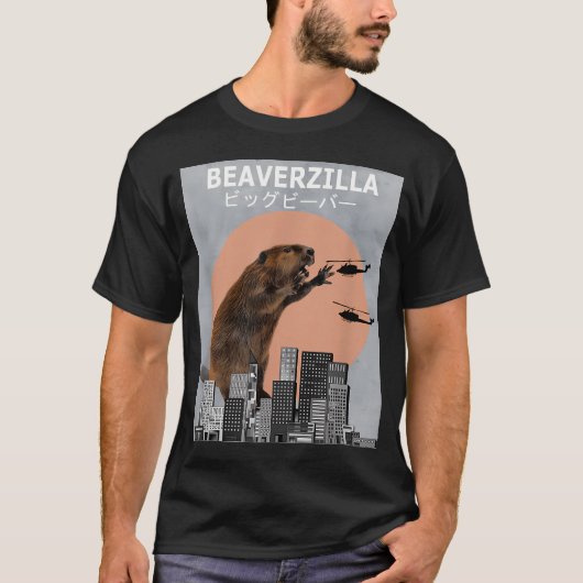 Beaverzilla Biber Lustig T-Shirt (Vorderseite)