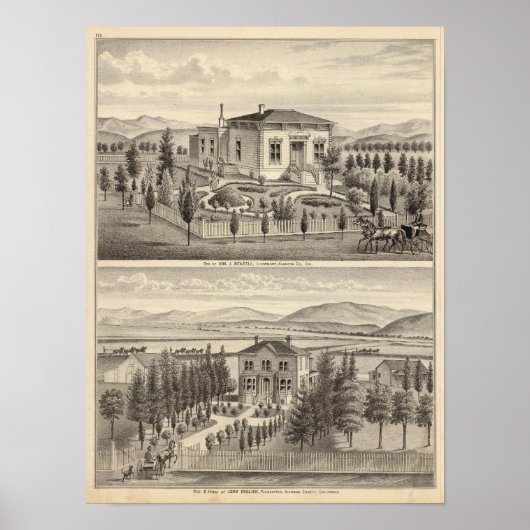 Beazell, englische Residenzen, Bauernhöfe Poster (Vorne)