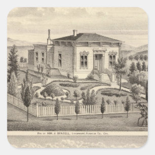 Beazell, englische Wohnsitze, Bauernhöfe Quadratischer Aufkleber