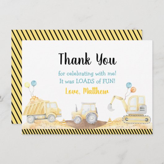 Bebauungslasten zum Geburtstag Dankeskarte (Vorne/Hinten)