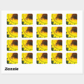 Bebe auf Sonnenblume Du bist mein Sonnenschein Quadratischer Aufkleber (Blatt)