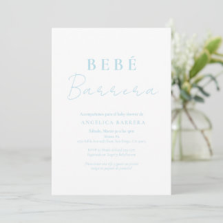 Bebe Azul Invitación Simple Baby Shower Einladung