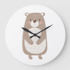 Bebe Bear Watercolor Nursery Clock Große Wanduhr