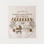 Bebe Cafe Baby Shower Willkommensschild, Kaffeethe Wandteppich (Vorderseite)