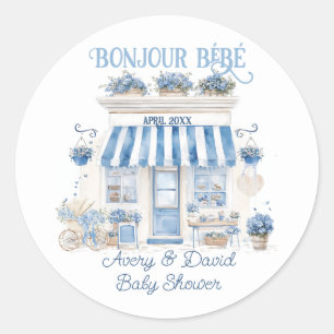 Bebe Cafe Bonjour Bebe Parisian theme Baby Show Runder Aufkleber