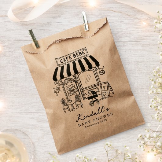Bebe Cafe Home cafe themed Baby shower Geschenktütchen (Ausgeschnitten)