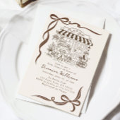 Bebe Cafe Pariser Thema-Bogen Kaffee Baby Shower Einladung