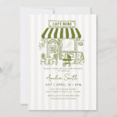 Bebe Cafe Zuhause-Café thematisch Babydusche Einladung (Vorderseite)