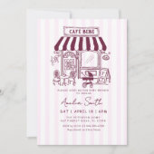 Bebe Cafe Zuhause-Café thematisch Mädchen Dusche B Einladung (Vorderseite)