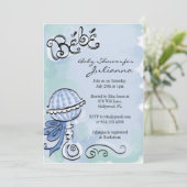 Bebe - französische inspirierte einladung (Stehend Vorderseite)