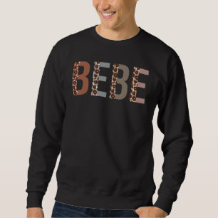 Bebe Leopard Print Mama Niedlich Mütter Tag Oma Sweatshirt