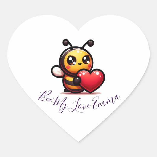 "Bebe meine Liebe, Emma" 🐝 ❤️ Herz-Aufkleber (Vorderseite)