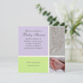 Bébé Modern Swirl n Dot - Baby Girl Shower Einladu Einladung (Stehend Vorderseite)