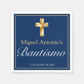 Bebé Niño Cruz Azul Marino Oro Serviette (Vorderseite)