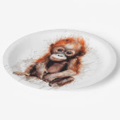 Bebé Orangután Pappteller (Schrägansicht)