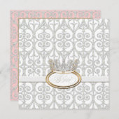 Bébé Princess Crown Baby Shower Einladung (Vorne/Hinten)