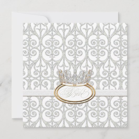 Bébé Princess Crown Baby Shower Einladung (Vorderseite)