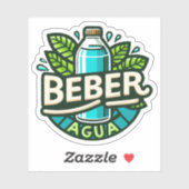 Beber agua aufkleber (Blatt)