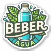 Beber agua aufkleber (Vorderseite)