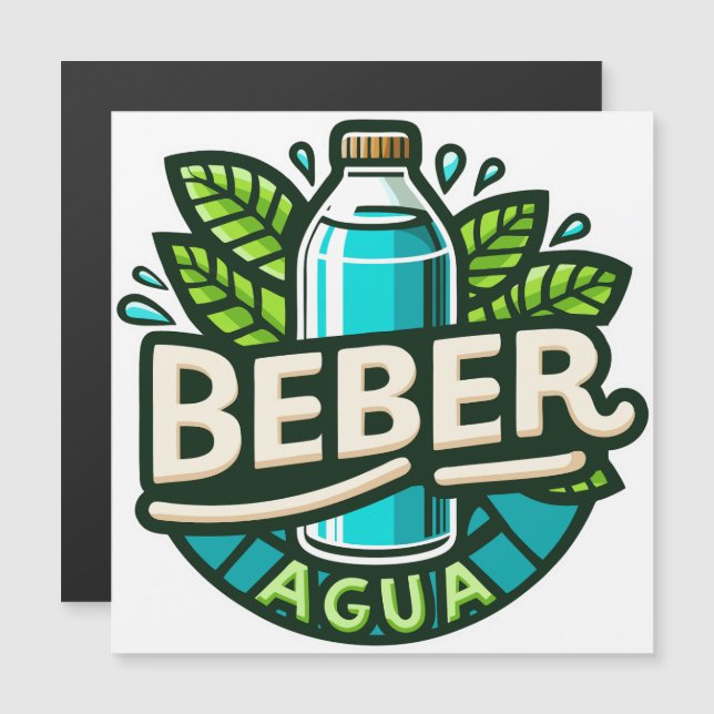 Beber agua magnetkarte (Vorne/Hinten)