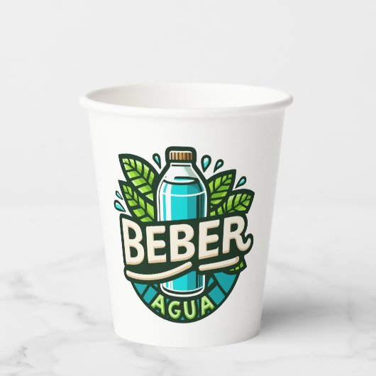 Beber agua pappbecher (Vorderseite)