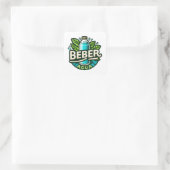 Beber agua quadratischer aufkleber (Tasche)