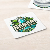Beber agua rechteckiger pappuntersetzer (angewinkelt)