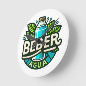 Beber agua runde wanduhr (Winkel)
