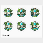 Beber agua runder aufkleber (Blatt)