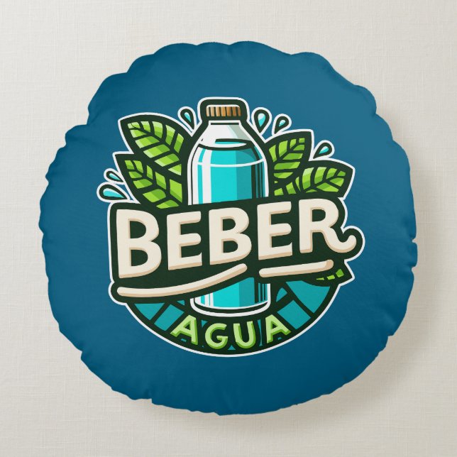 Beber agua rundes kissen (Vorderseite)