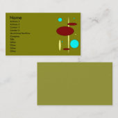 Bebop-Retro olivgrüne Visitenkarte (Vorne/Hinten)