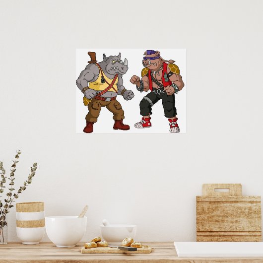 Bebop Rocksteady - Funny Big Print Poster (Küche)