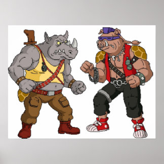 Bebop Rocksteady - Funny Big Print Poster
