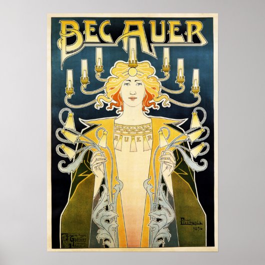 BEC AUER 1896 Benzin-Licht Poster (Vorne)