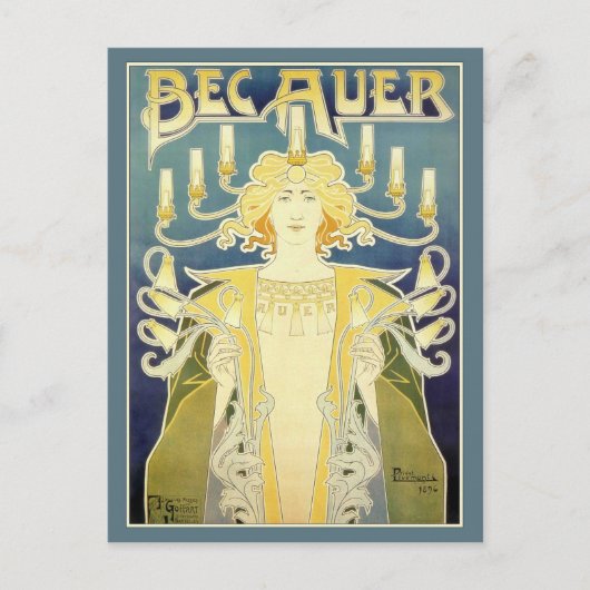 Bec Auer (blau) Postkarte (Vorderseite)