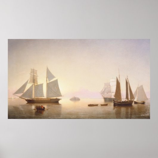 Becalmed - Fitz Henry Lane Fine Art Poster (Vorne)