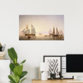 Becalmed - Fitz Henry Lane Fine Art Poster (Heimbüro)