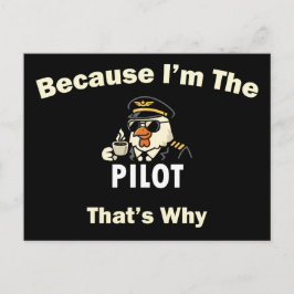  Because I’m The Pilot That’s Why  Custom Aviatio Postkarte
