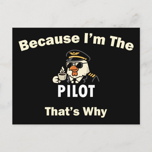 Because I’m The Pilot That’s Why  Custom Aviatio Postkarte (Vorderseite)