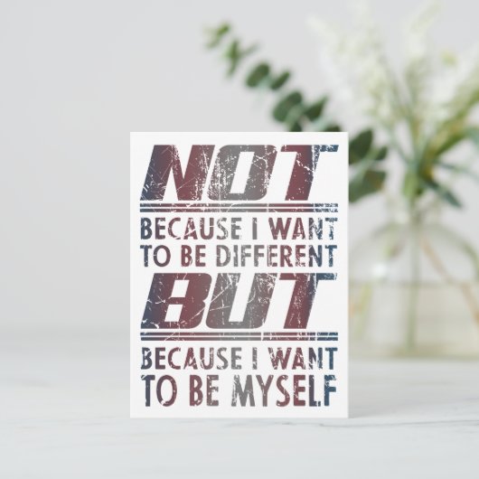 because i want to be myself - Transgender Pride   Postkarte (Stehend Vorderseite)