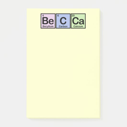 Becca machte von den Elementen Post-it Klebezettel (Vorderseite)