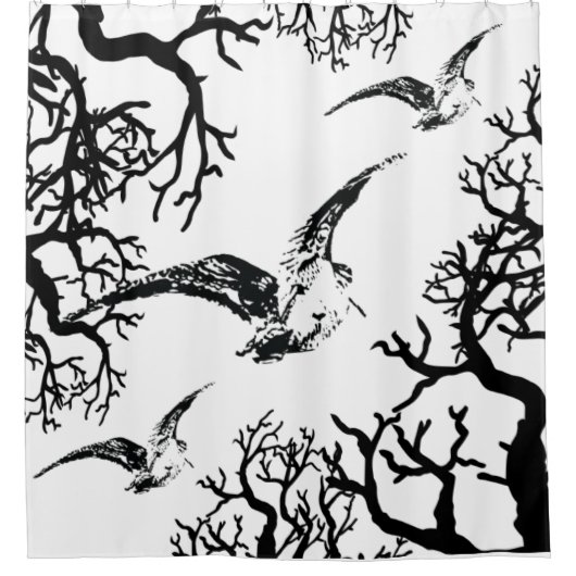 Beccacce maliarde in volo tra rami duschvorhang (Vorderseite)