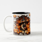 Becher 2 Farben 3D Halloween Dog Breeds Halloween Zweifarbige Tasse (Links)