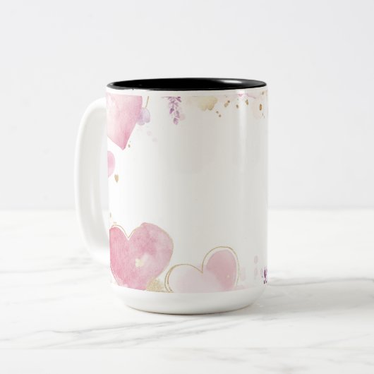 Becher 2 Farben Personalized Valentine Coffee Mug Zweifarbige Tasse (Vorderseite Links)